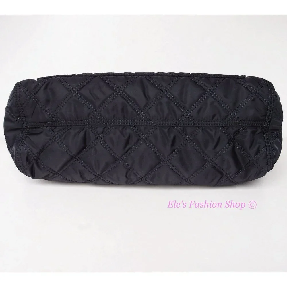 ❤️ NWT Marc Jacobs Quilted Pretty Nylon ElizA Baby Bag Diaper Bag Tote BLACK